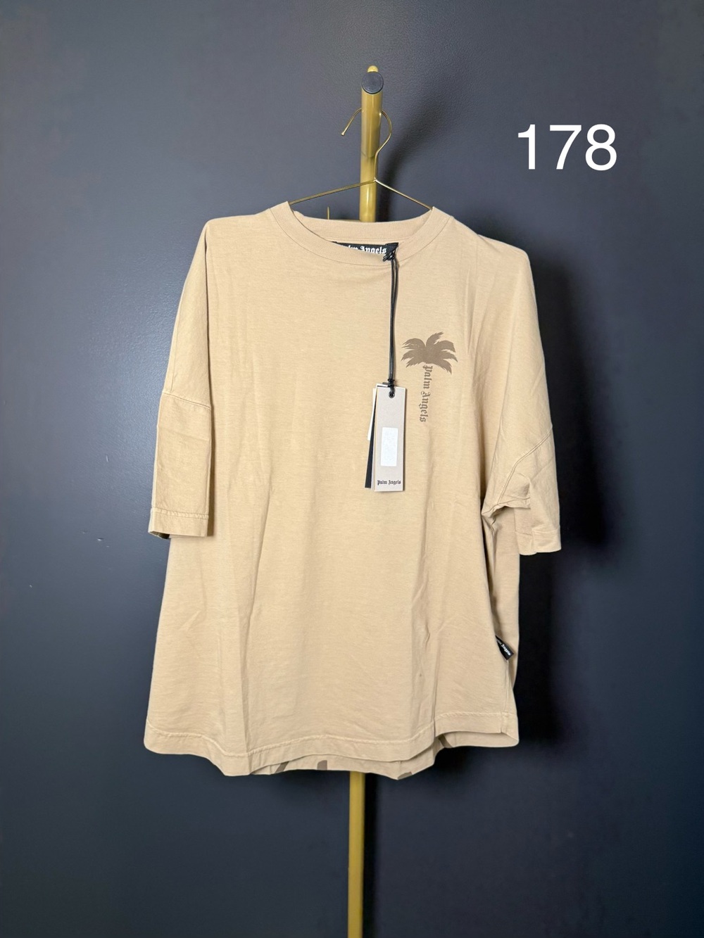 Palm Angels Tan Palm Tree Graphic Short Sleeve Tee